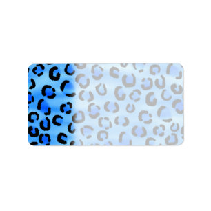 Etiqueta Modelo azul del estampado leopardo