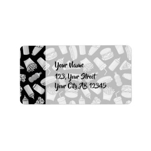 Etiqueta Modelo blanco de los iconos de los alimentos de