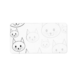 Etiqueta Modelo blanco lindo de los gatos