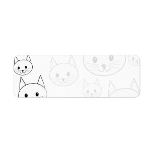 Etiqueta Modelo blanco lindo de los gatos