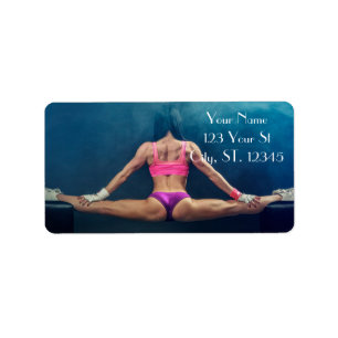 Etiqueta Modelo De Gimnasio Femenino Split Thunder_Cove
