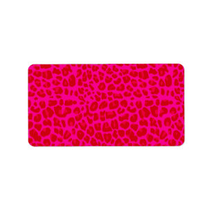Etiqueta Modelo de neón del estampado leopardo de las rosa
