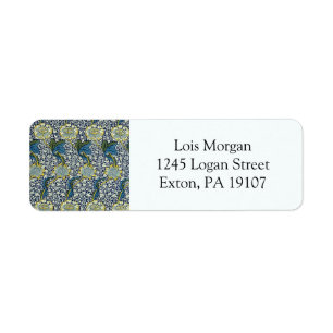 Etiqueta Modelo de William Morris Kennet (azul)