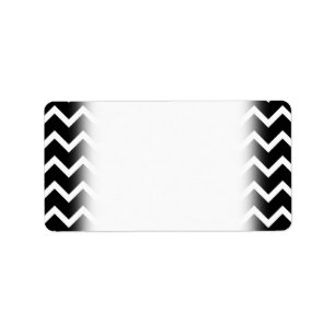 Etiqueta Modelo de zigzag blanco y negro