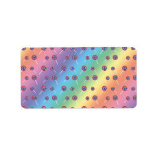 Etiqueta modelo del caramelo del arco iris