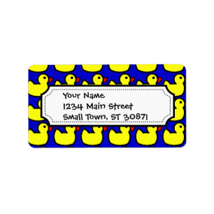 Etiqueta Modelo Ducky de goma amarillo brillante lindo en