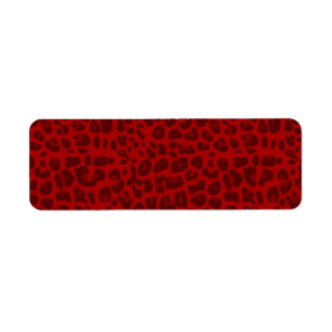 Etiqueta Modelo rojo del estampado leopardo