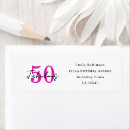 Etiqueta Modern 50 and Fabulous 50th Birthday Party Address