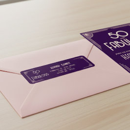 Etiqueta Modern Art Deco 50 and Fabulous Birthday Return 