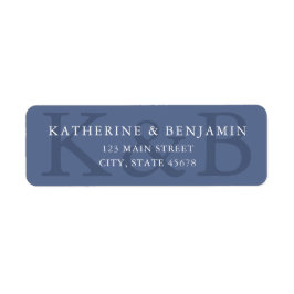 Etiqueta Modern Blue Minimalist Wedding Return Address