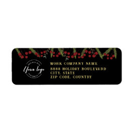 Etiqueta  Modern Botanical Red Holly Pine business logo