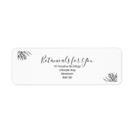 Etiqueta Modern Botanical Script Return Address Label