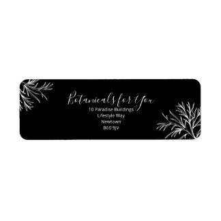 Etiqueta Modern Botanical Script Return Address Label