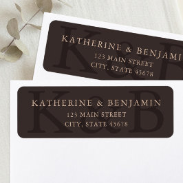 Etiqueta Modern Brown Minimalist Wedding Return Address