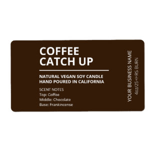 Etiqueta Modern Coffee Brown Candle Labels