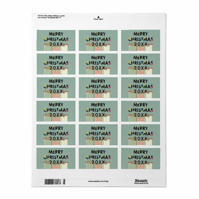 Etiqueta Modern Design Merry Christmas Gift Boxes Labels (Hoja Entera)