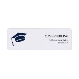 Etiqueta Modern Editorial Script Graduation Return Address 