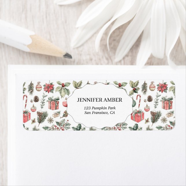 Etiqueta Modern Festive Holiday Simple Rustic Boho (In situ)