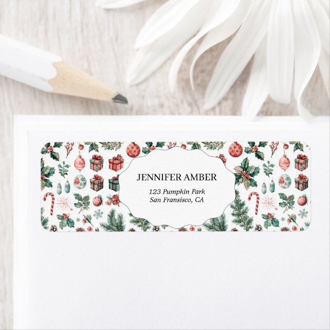 Etiqueta Modern Festive Holiday Simple Rustic Boho (In situ)