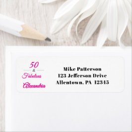 Etiqueta Modern Fifty and Fabulous Bold 50th Birthday Party