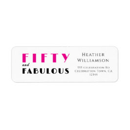 Etiqueta Modern Fifty and Fabulous Bold 50th Birthday Party