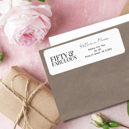 Etiqueta Modern Fifty and Fabulous Bold 50th Birthday Party