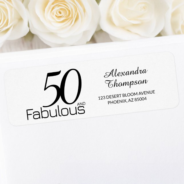 Etiqueta Modern Fifty and Fabulous Bold 50th Birthday Party (Subido por el creador)