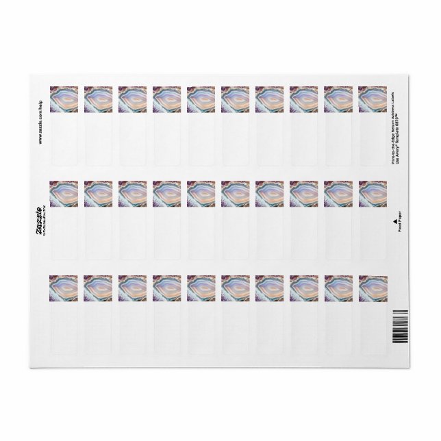 Etiqueta Modern Geode Cyrstal | Crystal Photo Label (Hoja Entera)