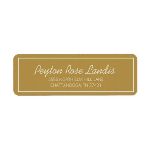 Etiqueta Modern Gold Cream Script