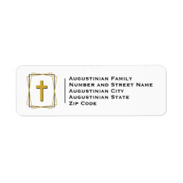 Etiqueta Modern Gold Cross Return Address