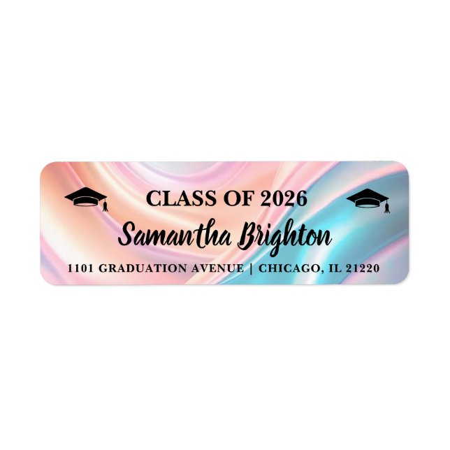 Etiqueta Modern  Graduation Return Address (Frente)