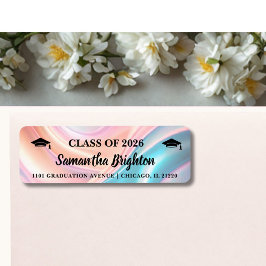 Etiqueta Modern  Graduation Return Address