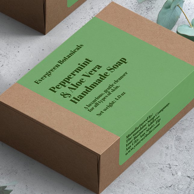 Etiqueta Modern Green Soap Packaging Label (Subido por el creador)