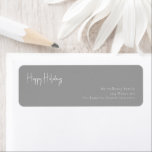 Etiqueta Modern Holiday | Silver Return Address Envelope<br><div class="desc">This modern holiday | silver return address envelope label is perfect for your minimalist shabby chic boho silver and white holiday greeting. The minimal whimsical handwritten calligraphy is delicate and rustic while staying classy and elegant. You will find that everything about this product is editable, so feel free to add...</div>