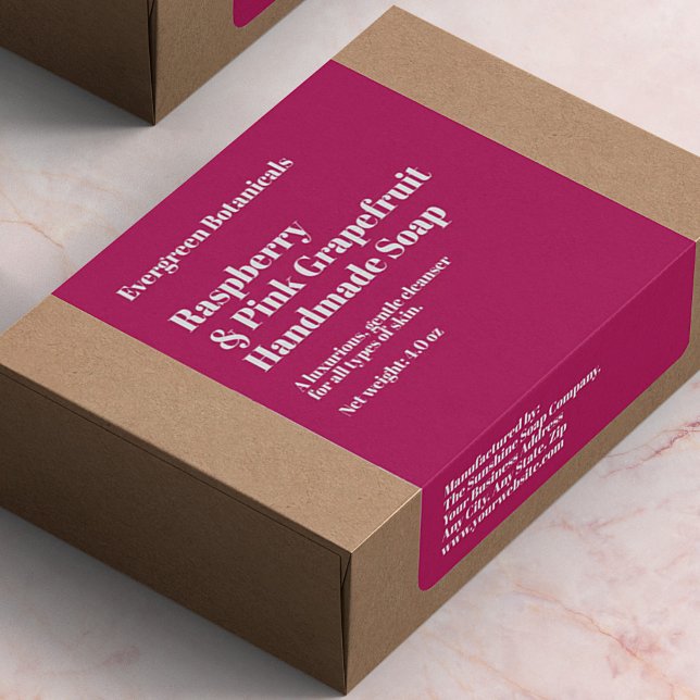 Etiqueta Modern Hot Pink Soap Packaging Label (Subido por el creador)