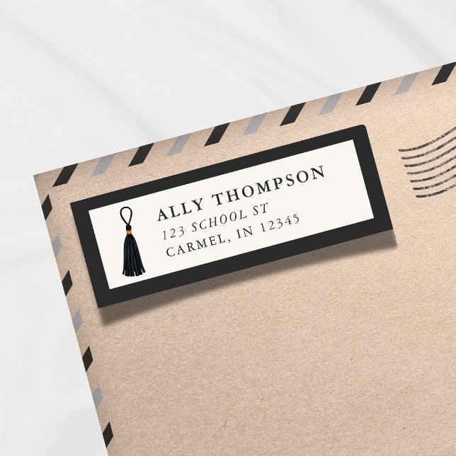 Etiqueta Modern Ivory Graduation Cap Tassel  (Modern Ivory Graduation Cap Tassel Label)