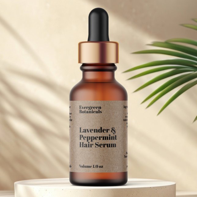 Etiqueta Modern Kraft Paper Cosmetics Dropper Bottle Label (Subido por el creador)