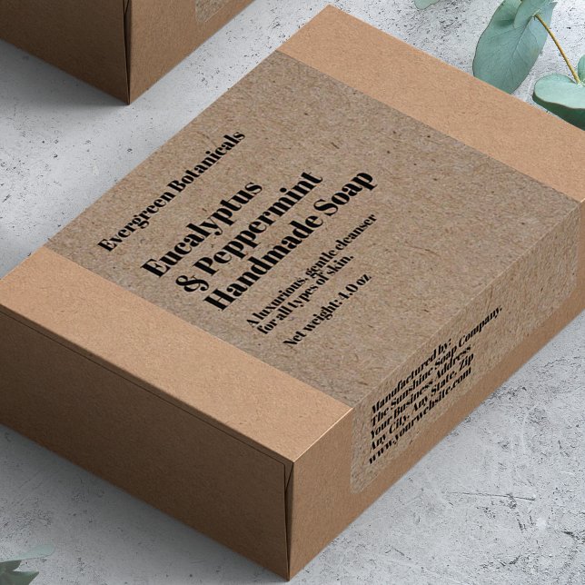 Etiqueta Modern Kraft Paper Style Soap Packaging Label (Subido por el creador)