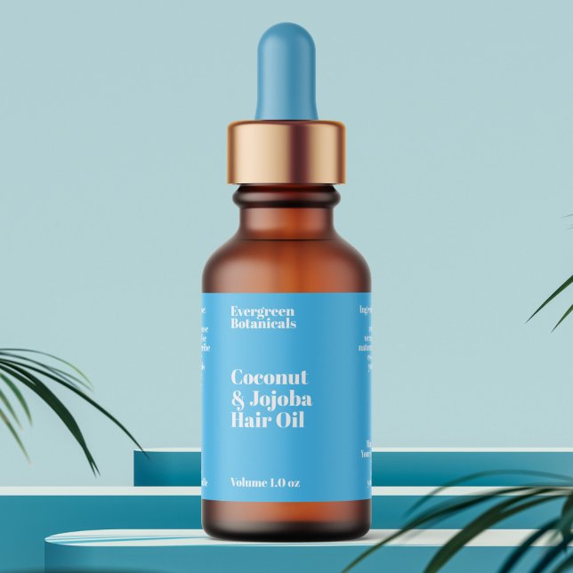 Etiqueta Modern Light Blue Cosmetics Dropper Bottle Label (Subido por el creador)