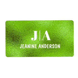 Etiqueta Modern Lime Green Designer Contact Card