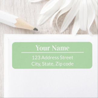 Etiqueta Modern Minimal Pastel Light Green Name Address