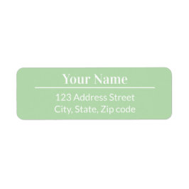Etiqueta Modern Minimal Pastel Light Green Name Address