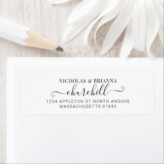 Etiqueta Modern Minimalist Elegant Script Calligraphy