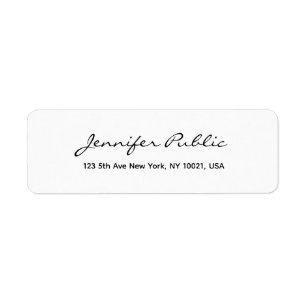 Etiqueta Modern Minimalist Typography Script Return Address
