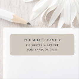 Etiqueta Modern Neutral Elegant Family Name Return Address