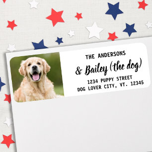 Etiqueta Modern Pet Dog Photo Return Address