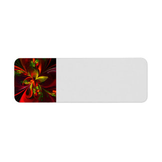 Etiqueta Modern Red Green Floral Abstract Art Pattern #05