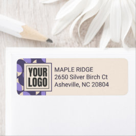Etiqueta Modern Retro Lavender Geometric Address Label
