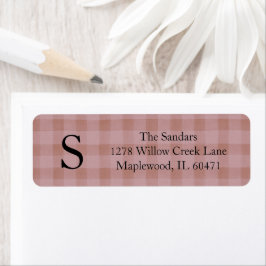 Etiqueta Modern Rustic Plaid Return Address Labels