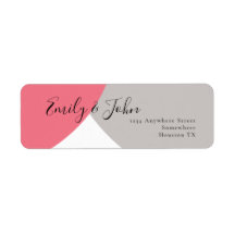 Modern Shape Rose Pink Gray Wedding Return Address